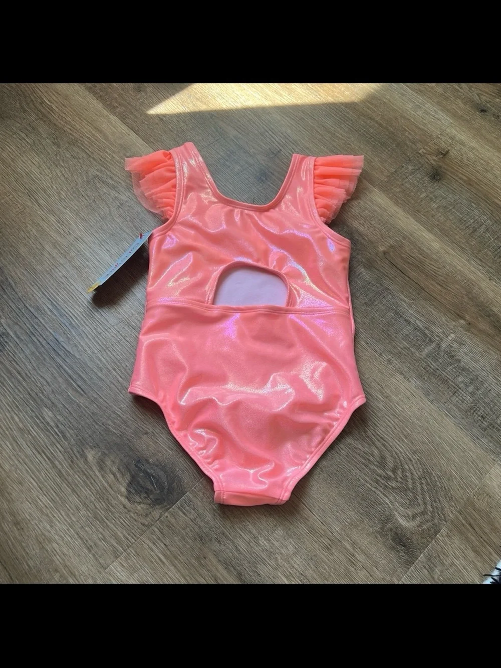 NWT Cat & Jack ™ Toddler Girls' One Piece Swimsuit - Coral Pink 5T - Picture 5 of 5